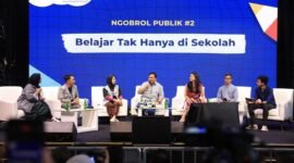 Menteri Pertahanan Prabowo Subianto di acara diskusi Belajaraya yang diselenggarakan di Pos Bloc, Jakarta Pusat. (dok. Tim Media Prabowo Subianto)