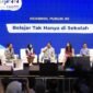 Menteri Pertahanan Prabowo Subianto di acara diskusi Belajaraya yang diselenggarakan di Pos Bloc, Jakarta Pusat. (dok. Tim Media Prabowo Subianto)