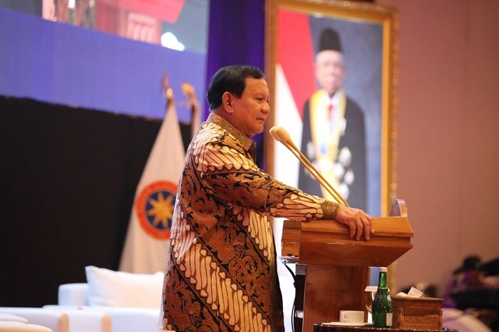 Ketua Umum Partai Gerindra Prabowo Subianto dalam acara strategi transformasi bangsa menuju Indonesia emas 2045. (Dok. Tim Media Prabowo Subianto)