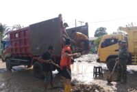 Upaya penanganan pascabanjir yang merendam wilayah Kabupaten Nunukan, Kalimantan Utara. (Dok. BPBD Kabupaten Nunukan) 