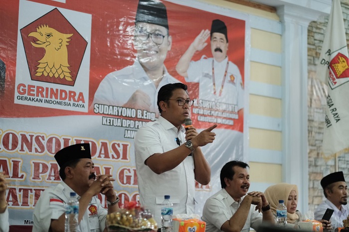 Ketua DPD Partai Gerindra Jawa Tengah Sudaryono dalam acara konsolidasi DPC, PAC dan Ranting Partai Gerindra se-Kabupaten Wonogiri. (Dok. DPD Partai Gerindra Jateng) 