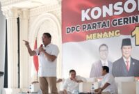Ketua DPD Gerindra Jawa Tengah Sudaryono saat konsolidasi dengan ribuan kader Partai Gerindra di Kabupaten Blora, (Dok. DPD Partai Gerindra Jateng)  