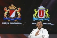 Calon Presiden nomor urut 2, Prabowo Subianto dalam acara Dialog Capres Bersama Kadin: Menuju Indonesia Emas 2045, Jakarta, Jumat (12/1/2024). (Dok. TKN Prabowo - Gibran)