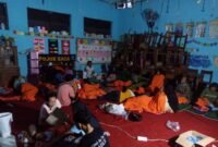 Situasi pengungsian di SDN 02 Dorang, Kabupaten Jepara, Jawa Tengah. (Dok. BPBD Kabupaten Jepara)

