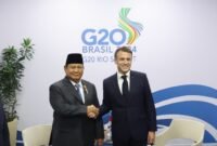 Pertemuan bilateral Presiden RI Prabowo Subianto dengan Presiden Prancis Emmanuel Macron, Museu de Arte Moderna, Rio de Janeiro, Brasil. (Dok. Tim Media Prabowo)