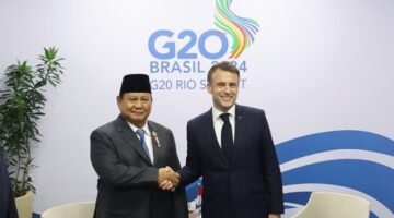 Pertemuan bilateral Presiden RI Prabowo Subianto dengan Presiden Prancis Emmanuel Macron, Museu de Arte Moderna, Rio de Janeiro, Brasil. (Dok. Tim Media Prabowo)