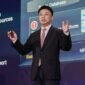Huawei's Saeed Xia presents onstage at MWC 2026